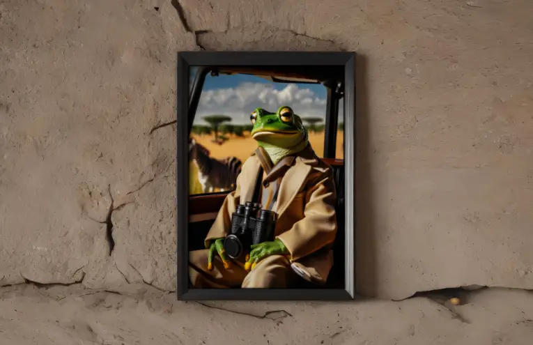 Frog WallArt - Safariäventyr mockup