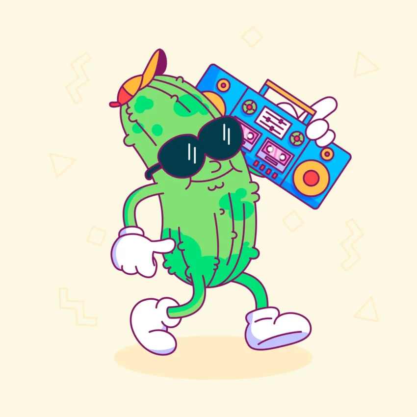 Cool kaktus med boombox