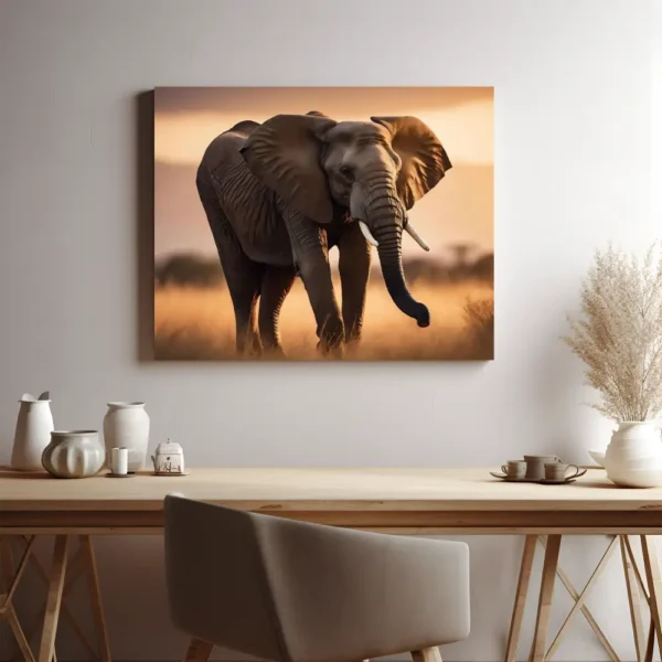 Elefant i Solnedgång