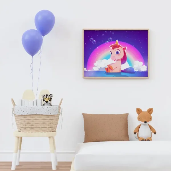 Unicorn och regnbåge