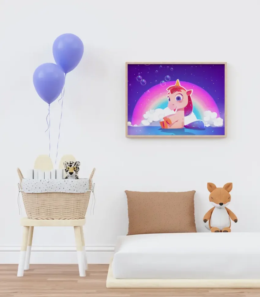 Unicorn och regnbåge