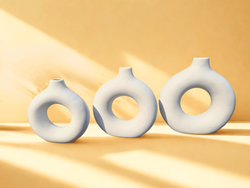 Ceramico – Set med 3 dekorativa vaser